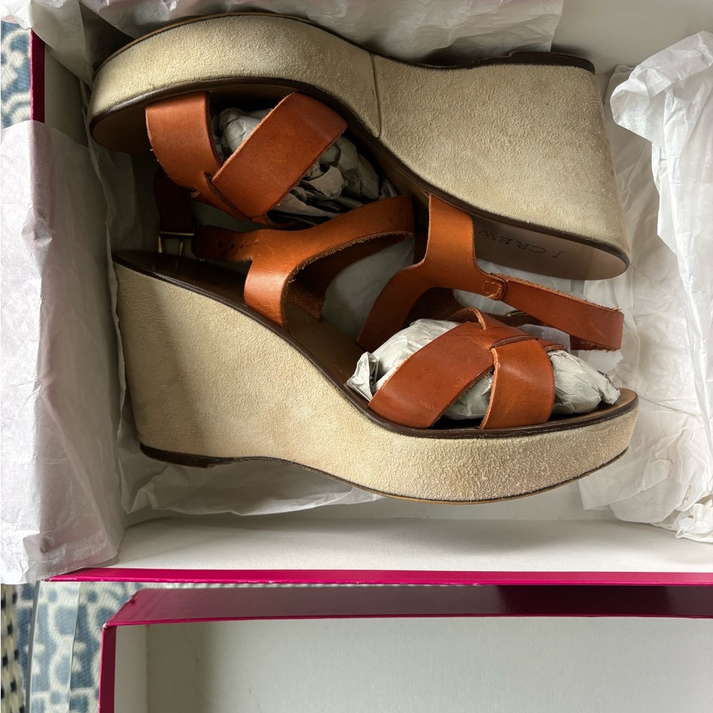 J. Crew Buffalo platform sandals size 8